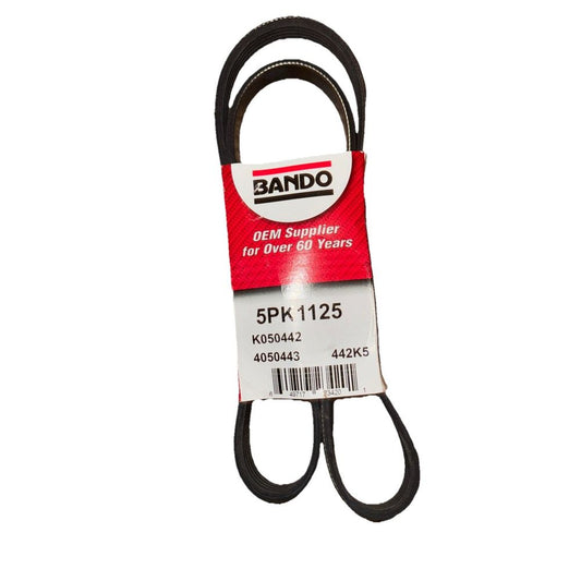 Bando 5pk1190 Serpentine Belt OEM Quality, DaveyDooDeals – a black and red belt with a white label