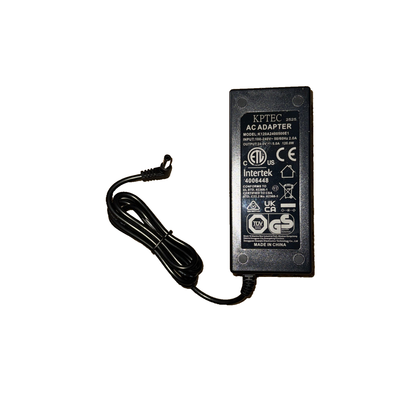 KPTEC AC Adapter K120A2400500E1 120 W ( Missing Wall Plug)