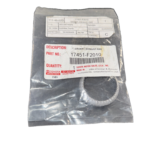 Exhaust Pipe Gasket, No. 2 - Toyota (17451-F2010)