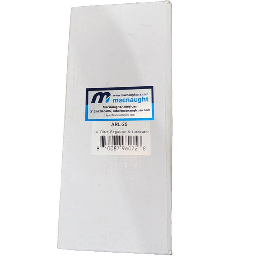 Macnaught M3 Filter Regulator and Gauge with Lubricator PN# ARL-25, DaveyDooDeals – a white paper with a blue label on it