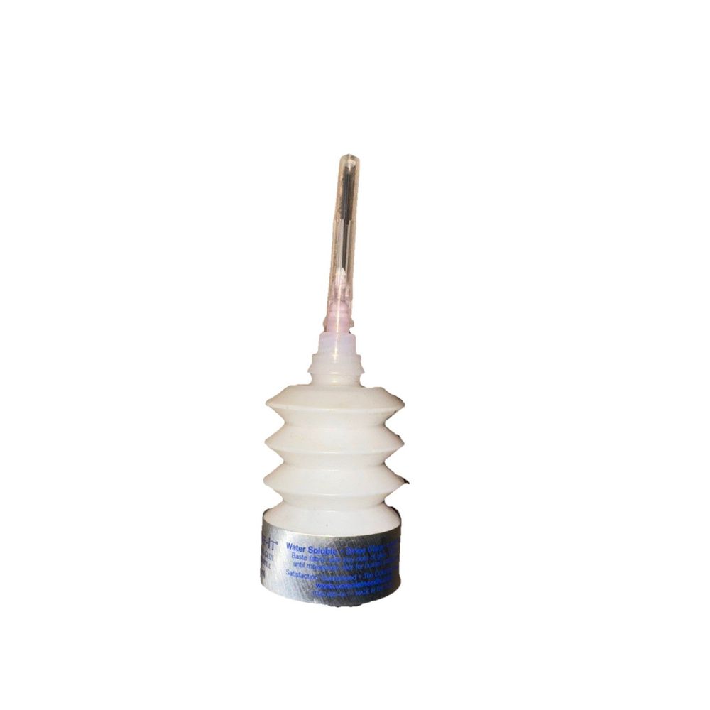 Roxanne Glue Baste It 1oz EZ-Squeezie Bottle – a white plastic bottle with a metal tip