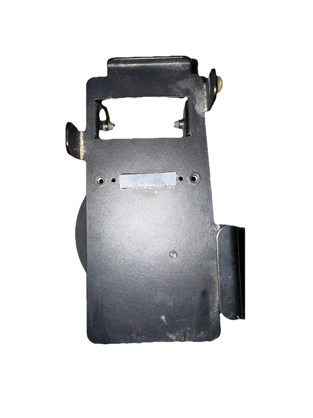 367-2220-B Card Terminal Mount Used, DaveyDooDeals – a black metal plate with a white background