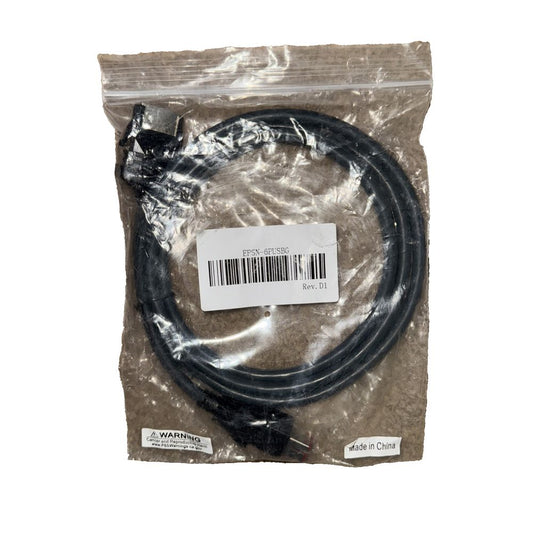 EPSN-6PUSBG 6 ft. Usb Plus Power Cable Dark Gray, Epson – a black cable in a plastic bag