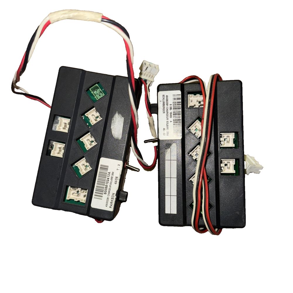 E-Waste Lot 5 Units #2 Misc Parkeon Units/ For Parts/ Scrap, DaveyDooDeals – two batteries with wires and wires attached to them