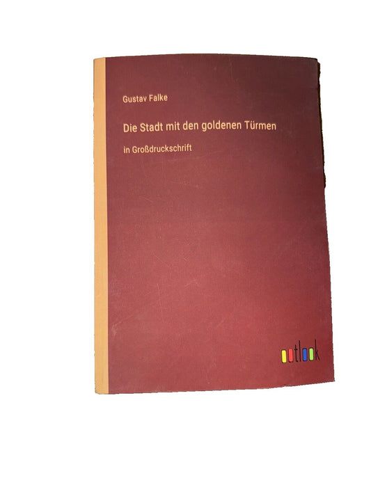 Die Stadt mit den goldenen Trmen: in Grodruckschrift, DaveyDooDeals – a book with a red cover and a yellow border