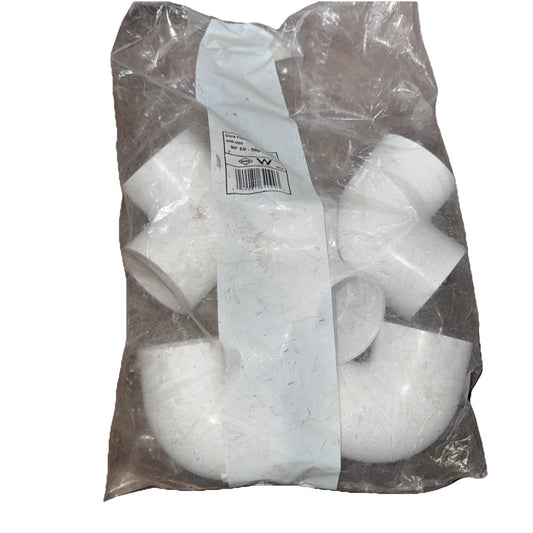 406-020 2" Elbow 90° Slip x Slip Sch 40 PVC Fitting White 5 Pack