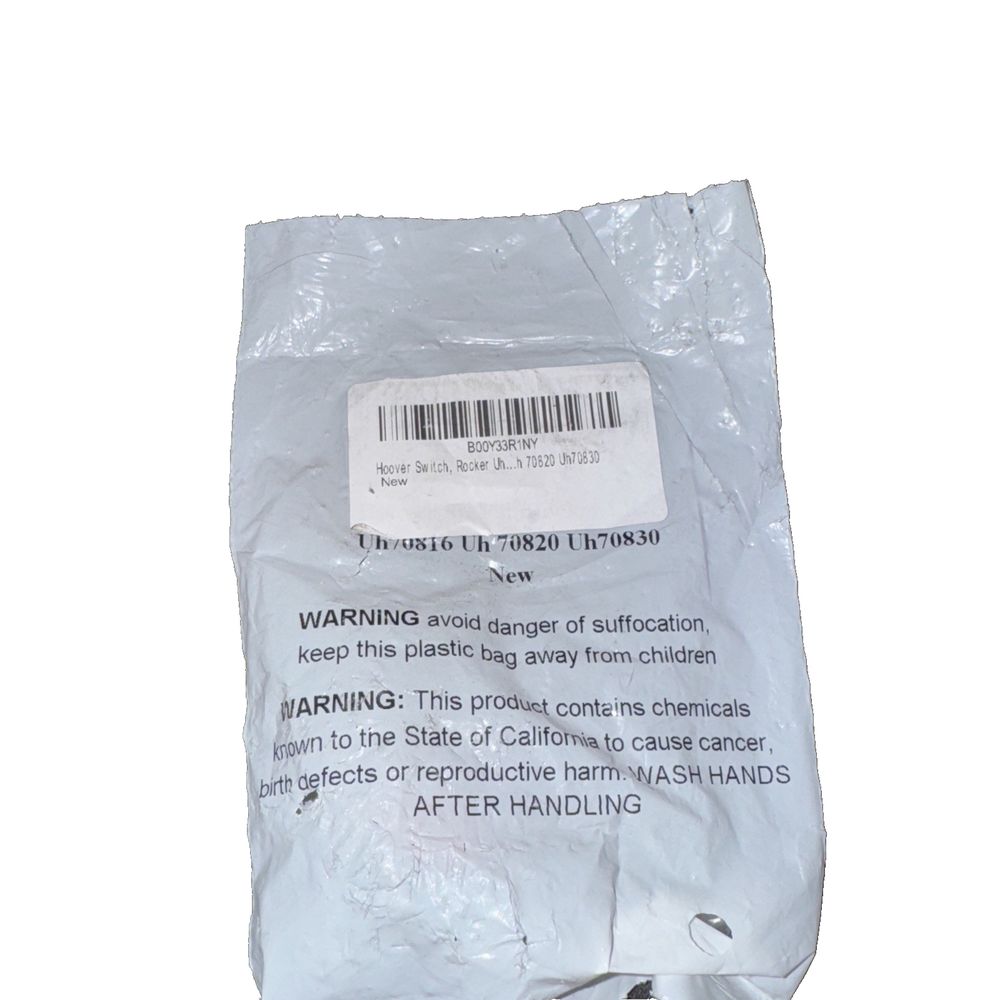 Hoover Switch Rocker 70820 Uh70830, Unbranded – a bag of white powder with a barcode label
