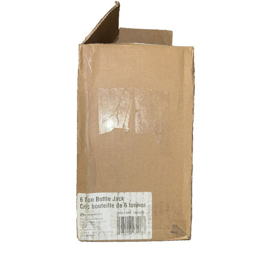 Powerbuilt 6 Ton Bottle Jack, Hydraulic Lift, Heavy Duty Stable Base, 12000 Poun – a cardboard box with a brown paper cover