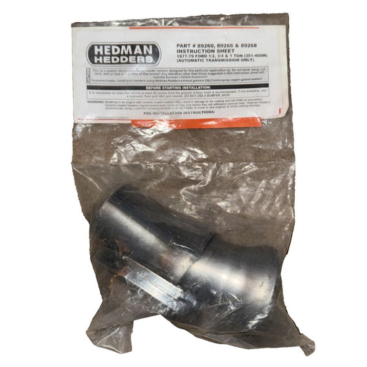 Black Long-Tube Headers for 1977-79 2WD Ford F150-F350 Trucks 1/2, 3/4 & 1 Ton 2, Hedman Hedders – heman hex - a - 1 - 1 / 2 - 1 / 2 - 1 /