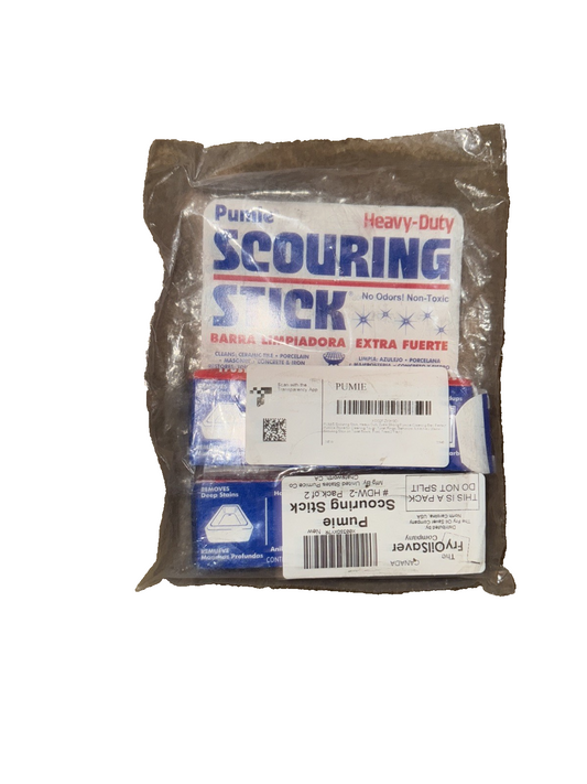 PUMIE Pumice Scouring Stick for Cleaning Toilet Rings Stain & Hard Water 2 Pack