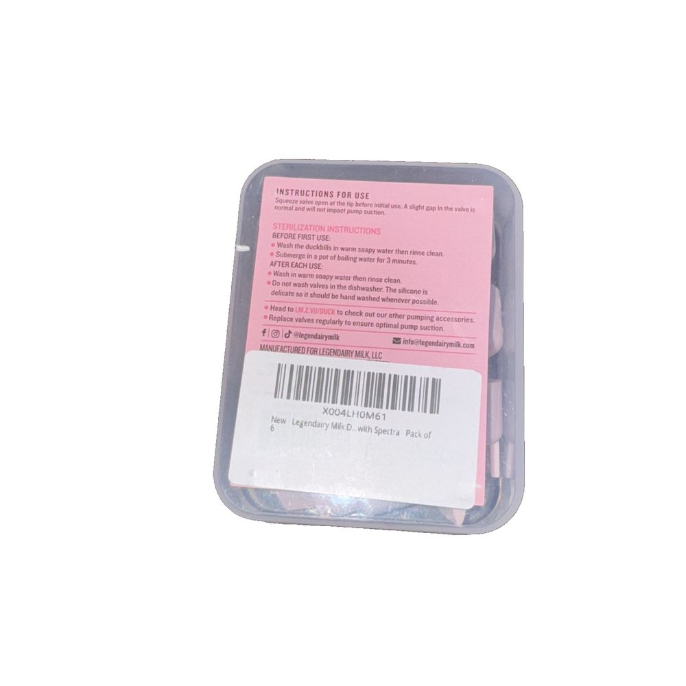 Legendairy Milk Duckbill Valves With Pull Tab 6 Pack – a small plastic container with a label on it