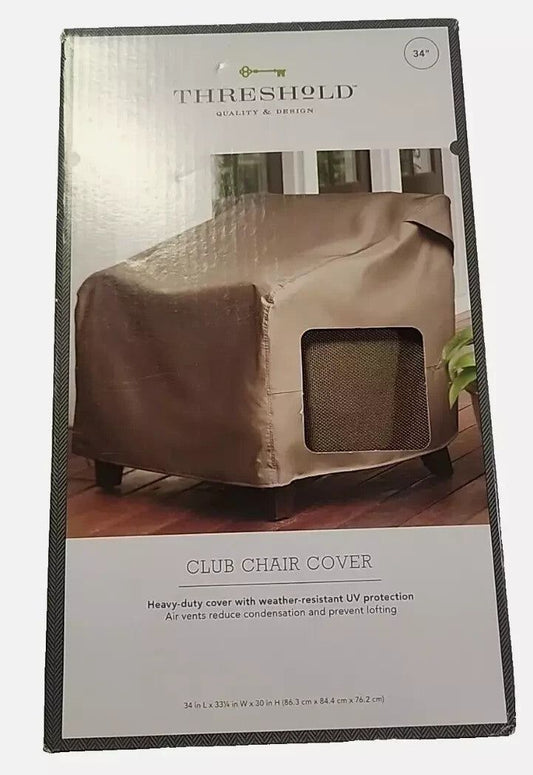 Threshold Club Patio Chair Cover Brown 34" - Durable Weatherproof Outdoor Prote – fireside club chair cover