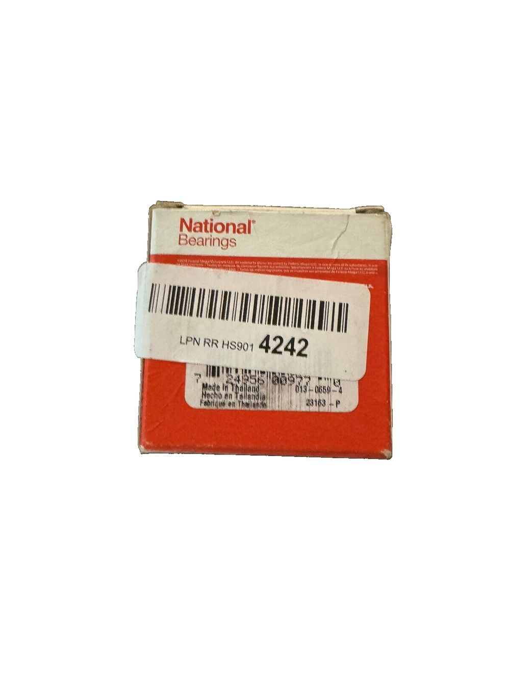 National Bearings L68149 Taper Bearing Cone – a box of red and white tape