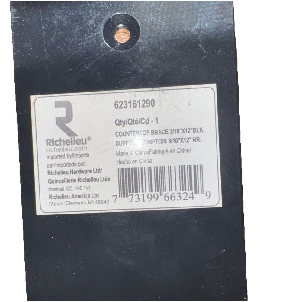 Richelieu Kolossus Countertop Bracket Black 3/16" Thickness 12" 305mm, DaveyDooDeals – a new, unused, unused, unused, unused, unused, unuse…