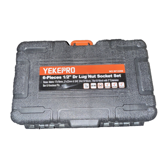 Yekepor 6-Pieces 1/2" Dr Lug Nut Socket Set W12206