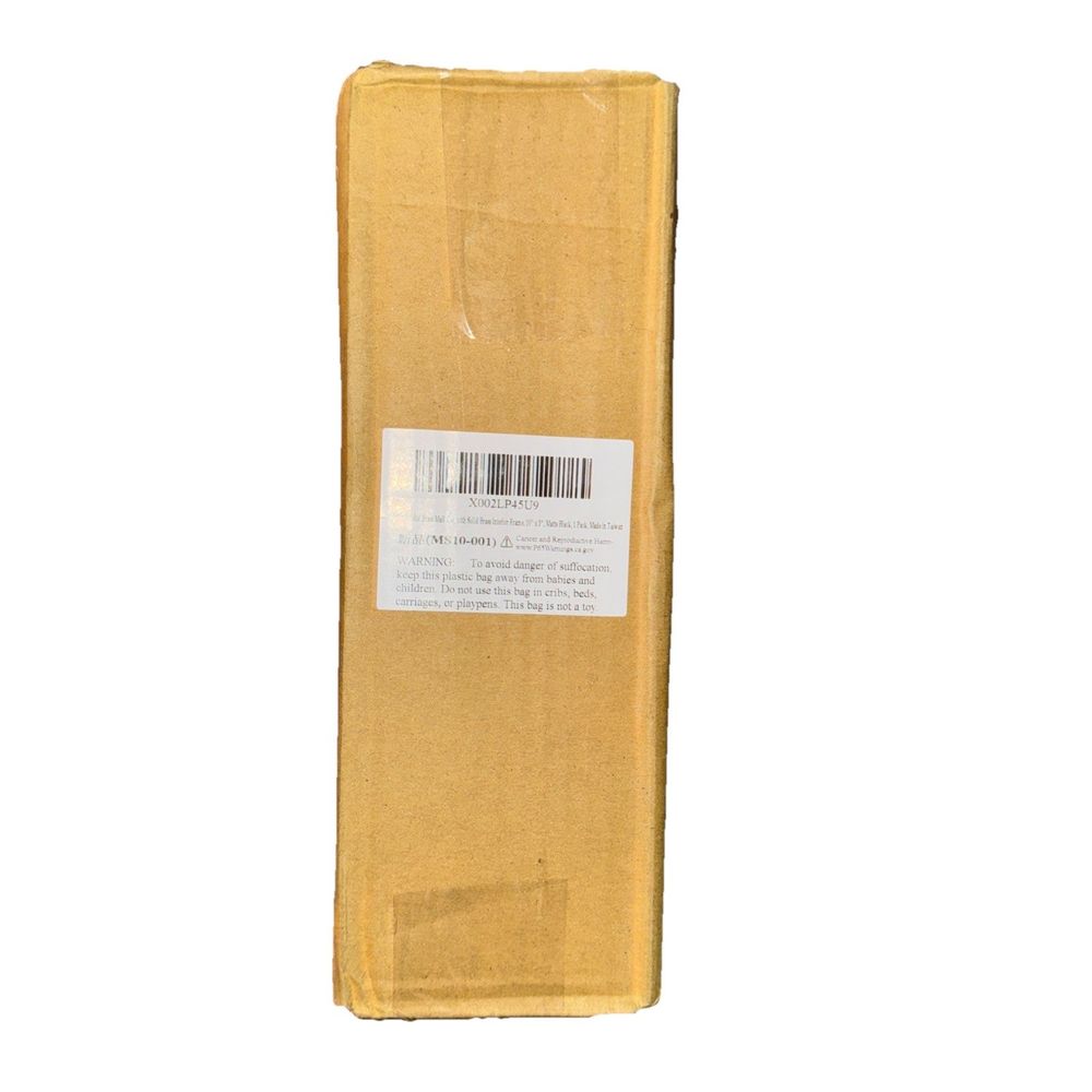QCAA Solid BRass Mail Slot With Solid Brass Interior Frame 10"x3" Matte Black – a brown paper bag with a barcode label