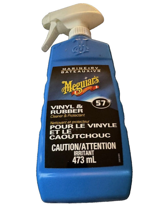 Meguiar's Marine-RV Vinyl and Rubber Cleaner & Protectant - M5716C, Meguiars – a bottle of liquid with a spray on it