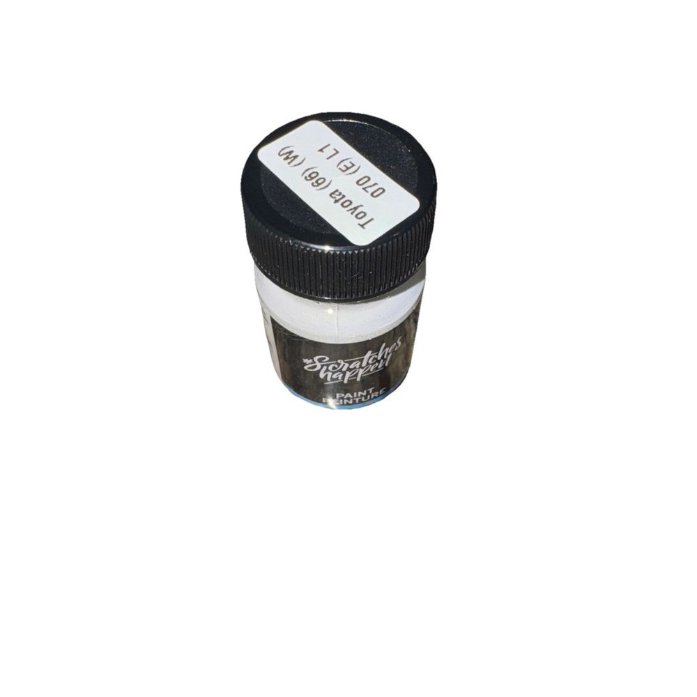 #Scratches Happen Touch Up Paint Kit Toyota (66) (White) – a black and white ink bottle with a white label