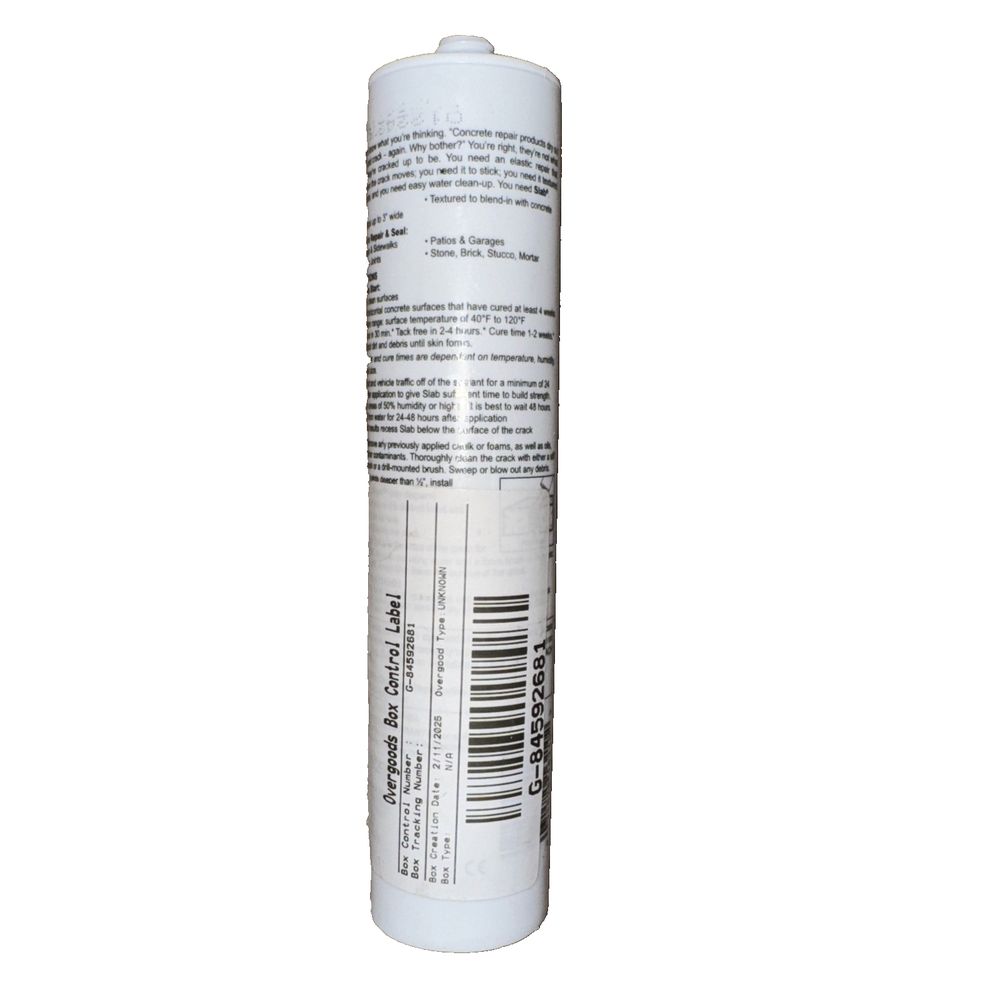 Sashco 16210 Slab Concrete Crack Repair Sealant, Gray, 10.5 Fl. Oz (Pack of 1) – a white plastic tube with a white label