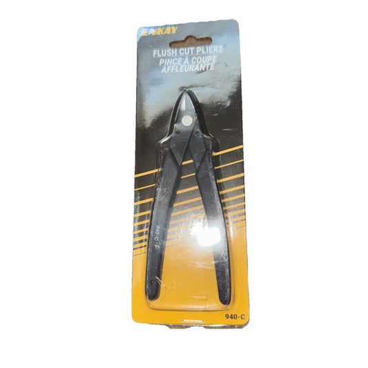 Enkay 940-C 5-Inch Mini Flush Cut Pliers, Carded – a pair of pliers with a black handle