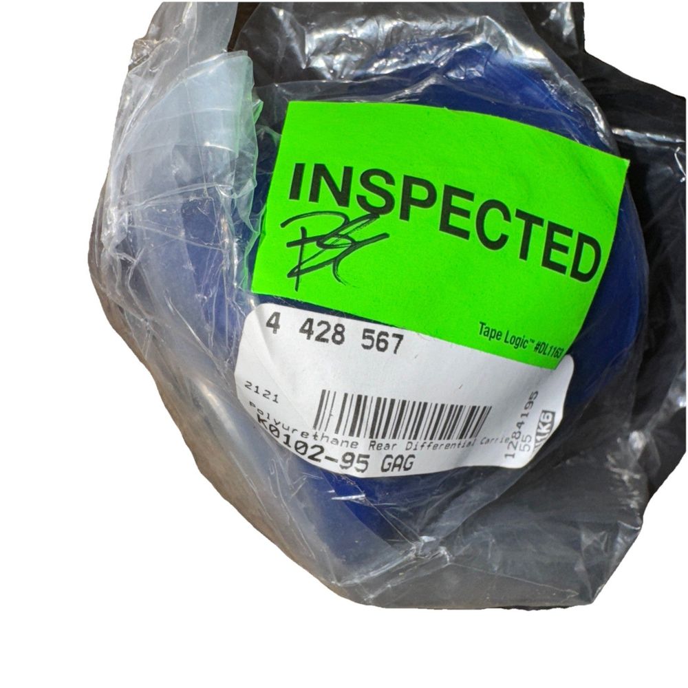 E46 (Non-M), Z4 Solid Delrin Rear Differential Carrier Bushing – a blue and green tape with a white label
