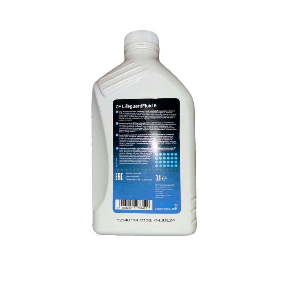 ZF LifeGuard Fluid 6 S671.090.255 – a bottle of liquid for cleaning
