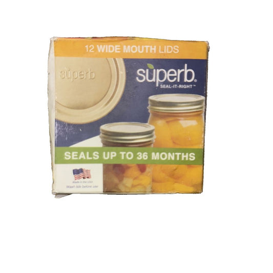 Superb Wide Mouth Mason Jar Canning Lids – Made in the USA (1 Box of 12 lids) – a box of 12 jars of super peaches