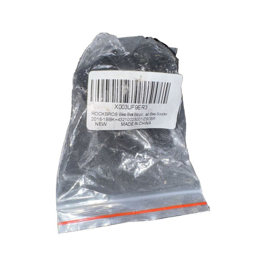 Rock Bros Bicycle Bell, RockBros – a bag of black plastic bags with a barcode label