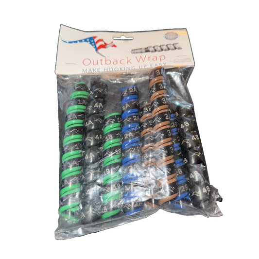 8 Pack Outback Wraps 18X4GBBB Hydraulic Hose Markers Fits 1/4"to 1-1/2" Hoses