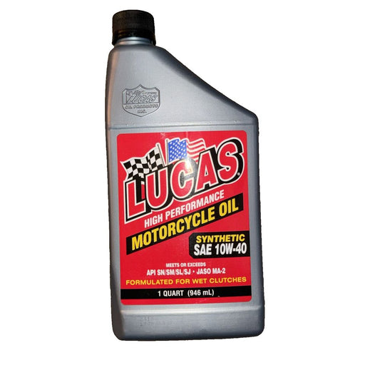 Lucas Oil Synthetic SAE 10W-40 Motorcycle Oil/6x1/Quart – lucas mo oil - 1 qut - 1 qut - 1 qut - 1 qut