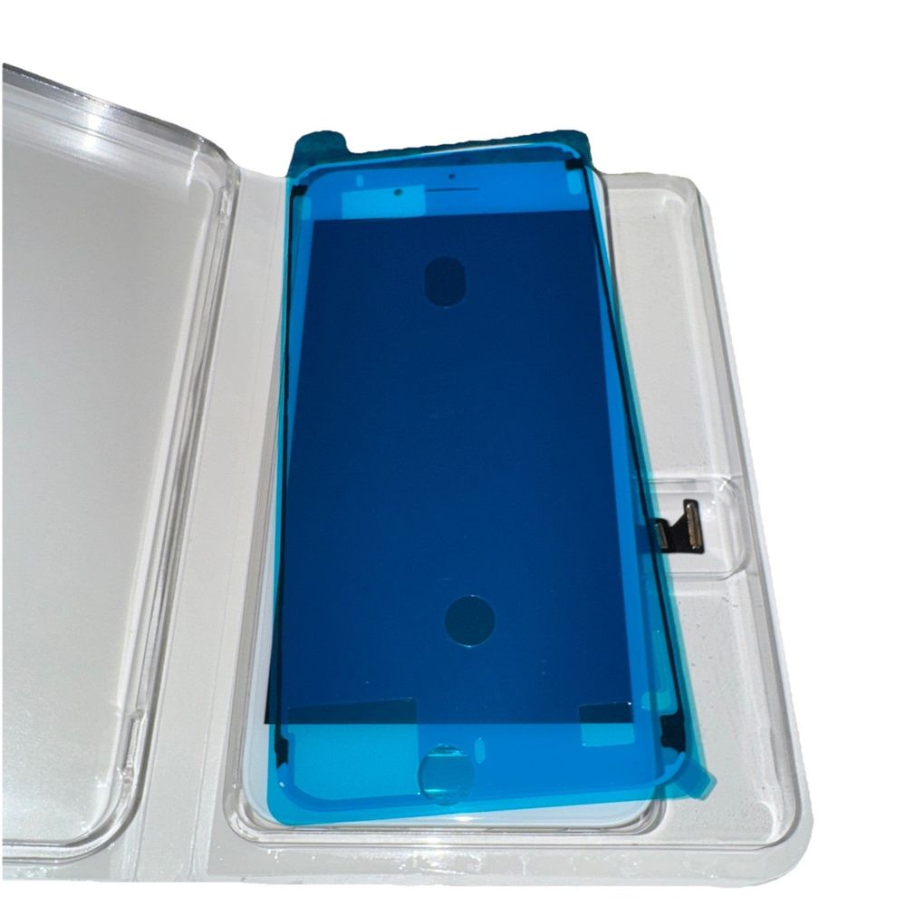 LCD ASSEMBLY WITH STEEL PLATE COMPATIBLE FOR IPHONE 8 PLUS – White, Unbranded – a blue phone case with a white background