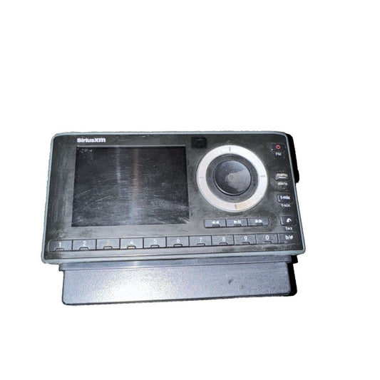 SiriusXM Onyx Plus Standalone Receiver + Cradle, Syrius – a black cell phone with a button on it