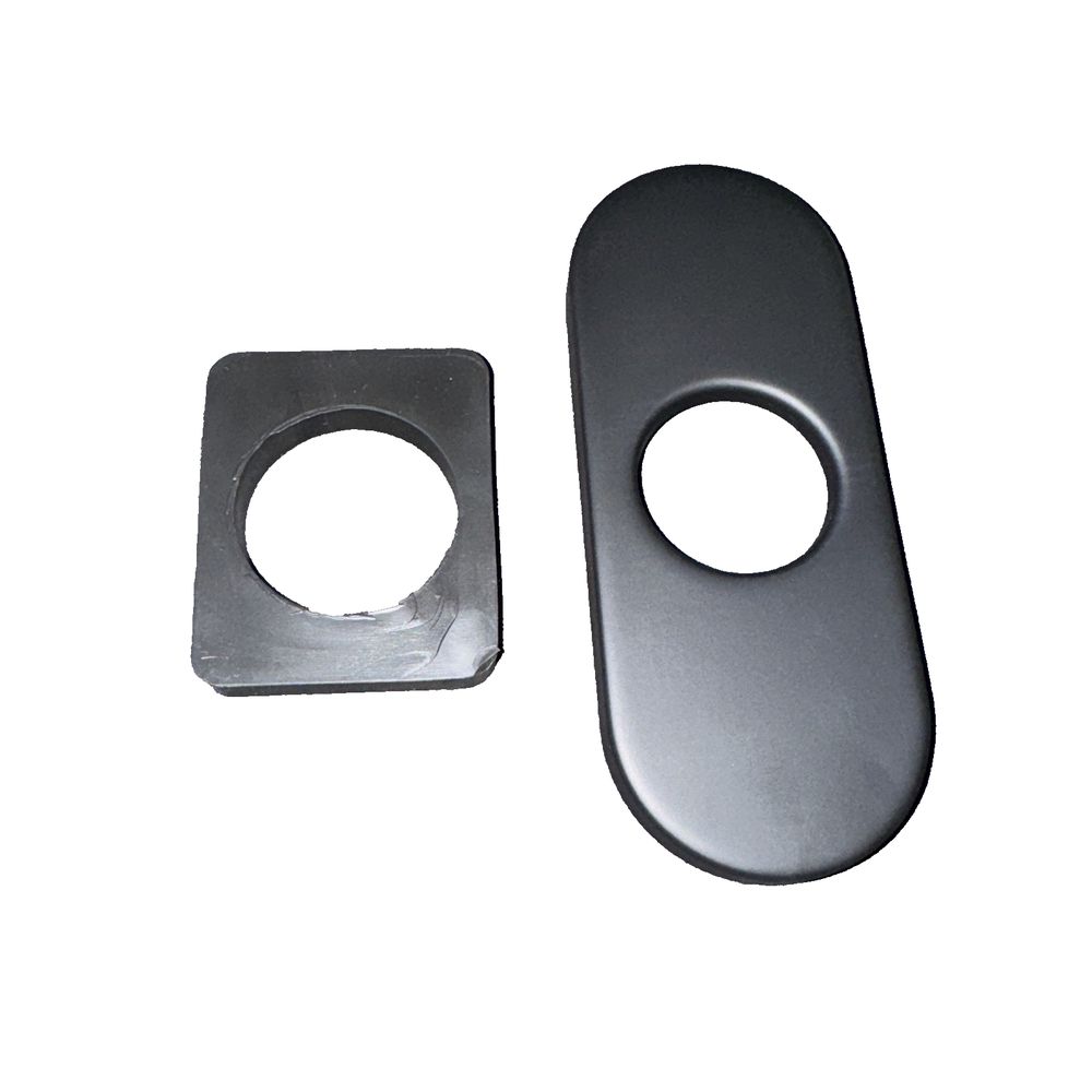 VIGO 5.5 in. Bathroom Deck Plate in Matte Black - VG17000MB – a pair of black metal parts