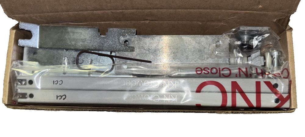 KN Crowder CATCH N Close CC-NRW-6MS For Doors 18 INCH to 29 Inch Wide – a box of metal parts