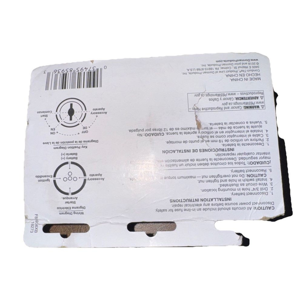 Dorman 85936 STARTER UNIVERSAL KEYS, DaveyDooDeals – a white box with a label on it