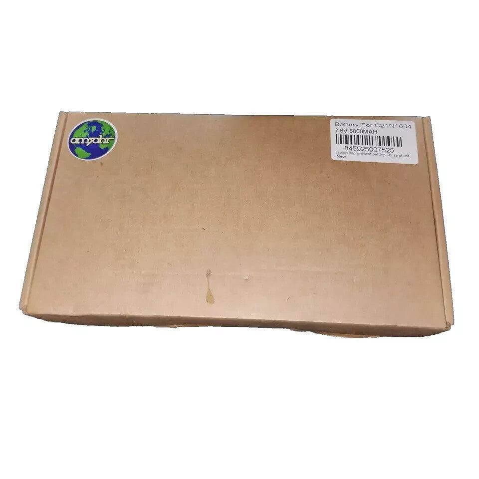 Amsahr C21N1634-03 Replacement Battery for Asus C21N1634, 0B200-02550200, C21PqC – a cardboard box with a label on it