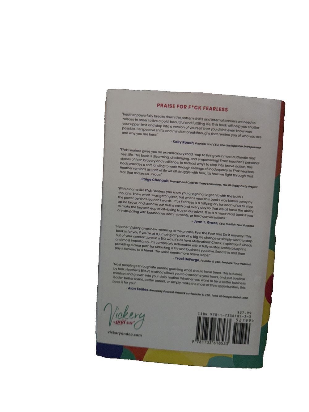 F*ck Fearless: Making The Brave Leap, DaveyDooDeals – the back of a book with a white background