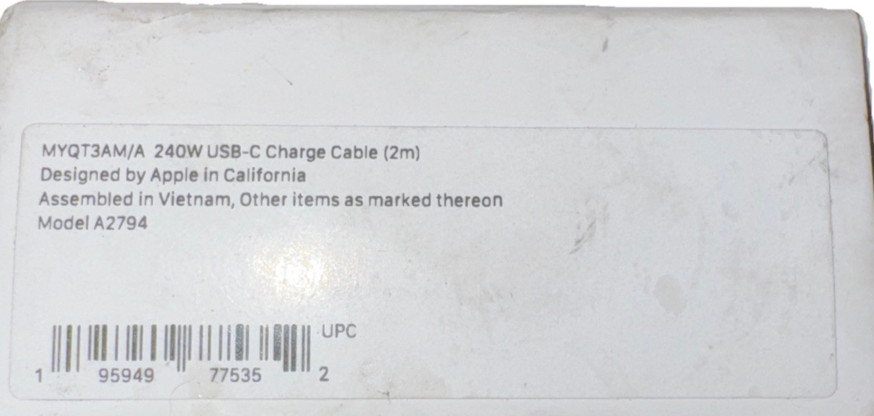 Apple 240W USB-C Charge Cable (2m)