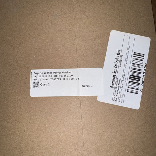 Mercedes Water Pump Gasket - 1122010180, FCP – a brown cardboard box with a white label on it