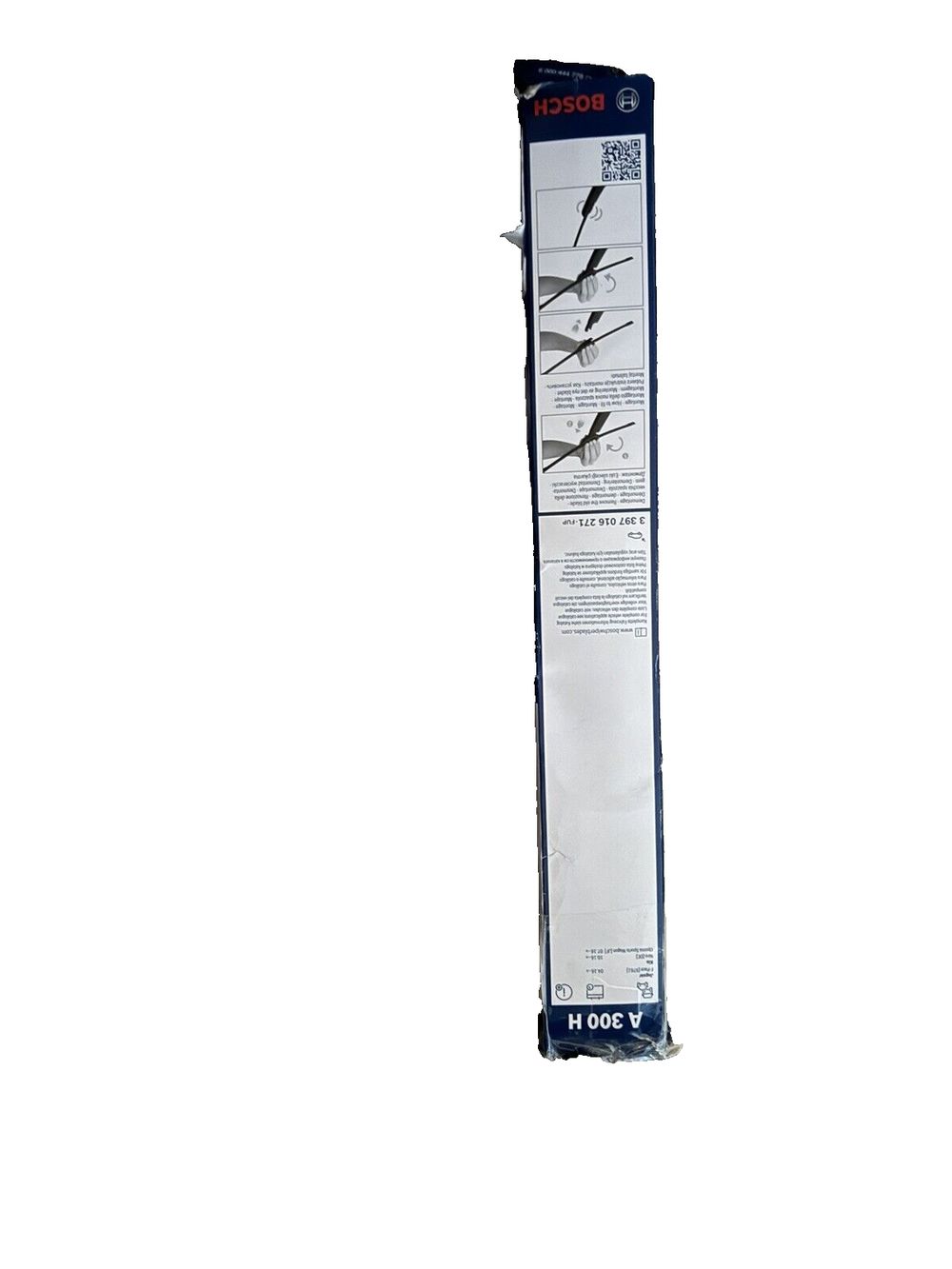 BOSCH A300H - 3397016271 OE Specialty Rear Wiper Blade - 12" (Single) – a white box with a black and white label