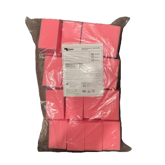 Rolyan Temper Foam R-lite Foam Blocks Soft 32 Pack Pink