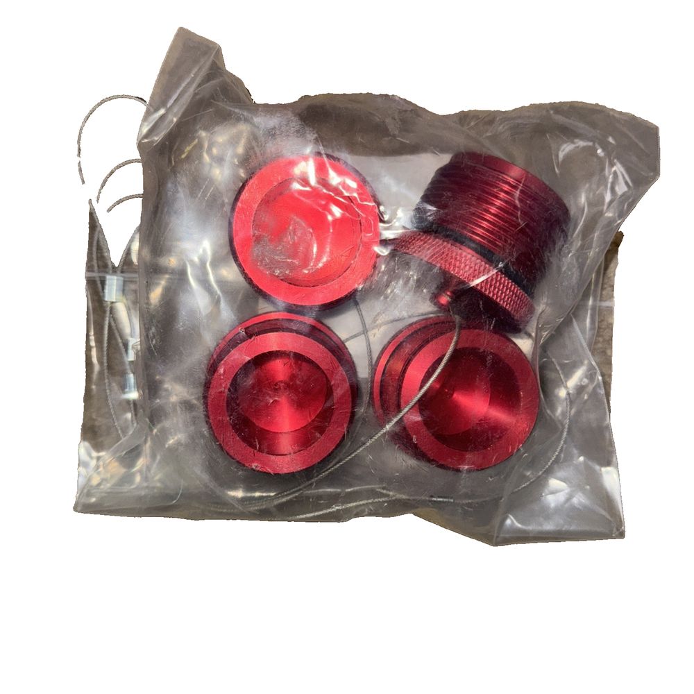 815300040 CAP F. VEP21R Valve End Plugs – 4 Pack OEM Replacement, STUCCHI – a red plastic bag with three red plastic knobs