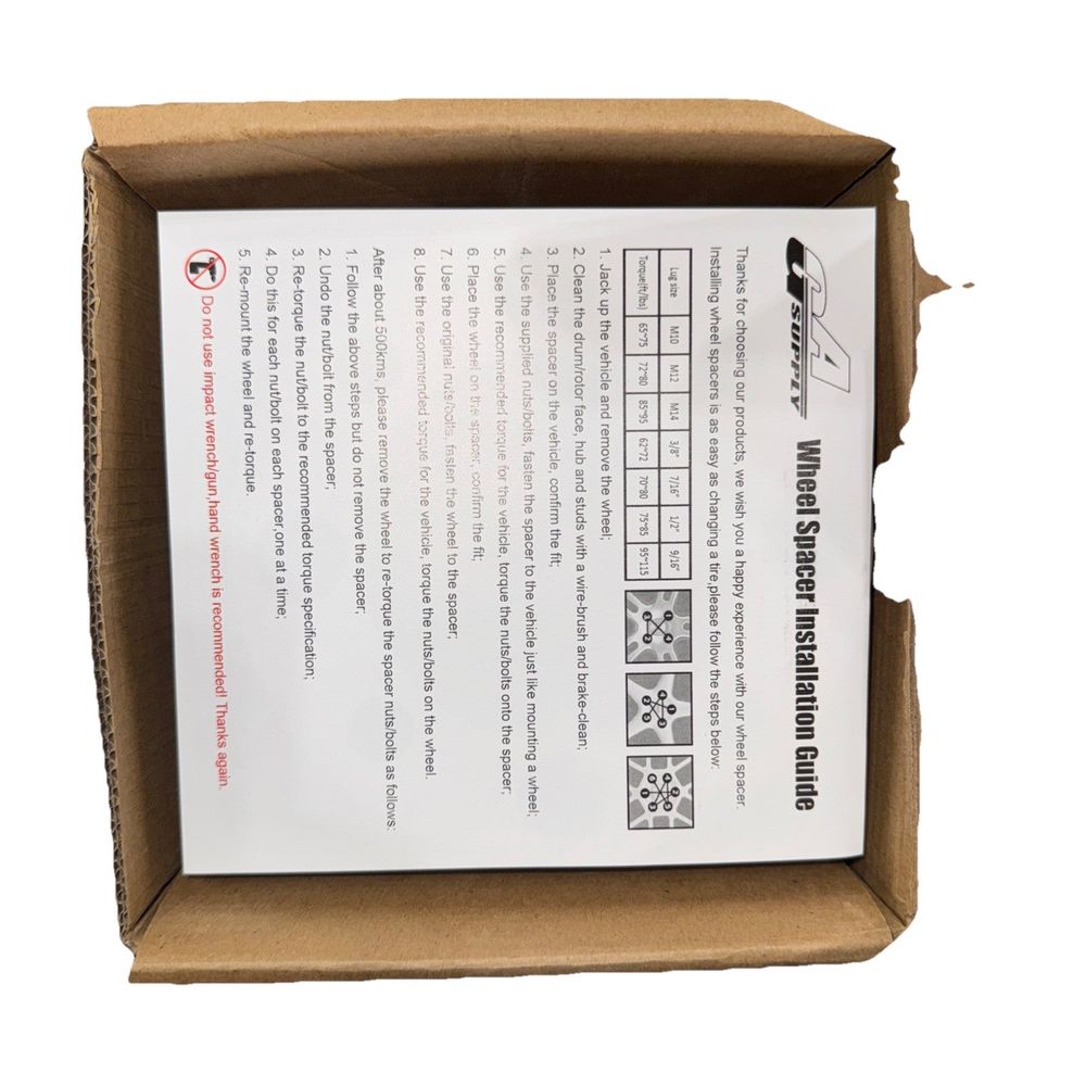Ga Supply 4x110 ATV Wheel Spacers 2 Inch with 10x1.25studs Set of 4 – a box with a receipt on it