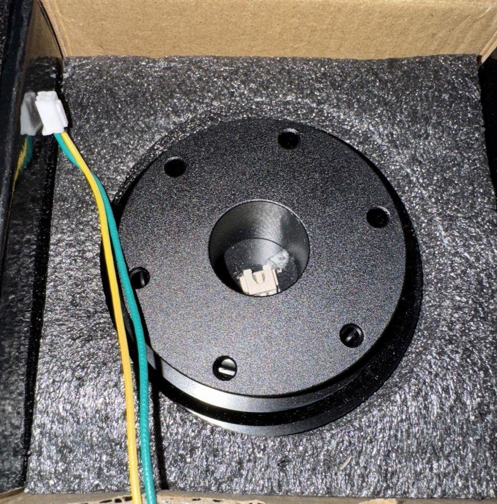 Wheel Base + Quick Release 70mm For Simagic Moza Racing Simulator Steering Black, ANX – a box with a black speaker inside of it