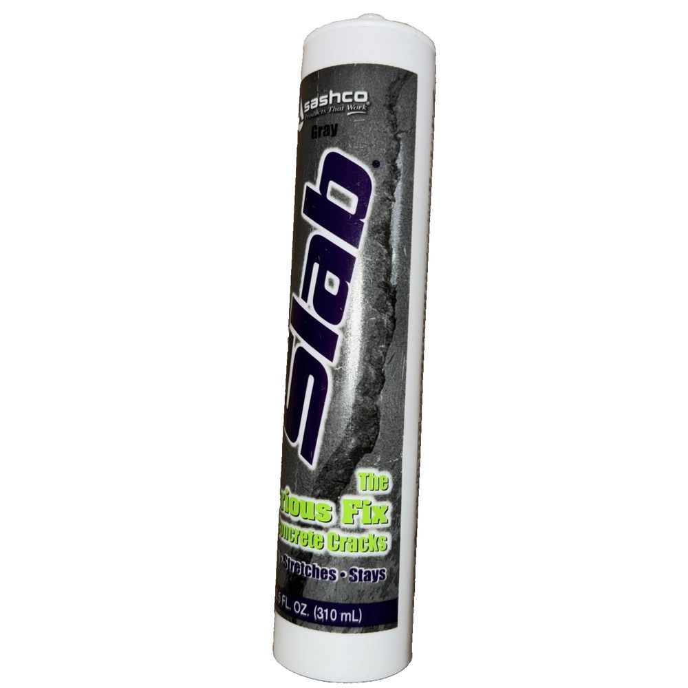 Sashco 16210 Slab Concrete Crack Repair Sealant, Gray, 10.5 Fl. Oz (Pack of 1) – a white tube with a black and white label