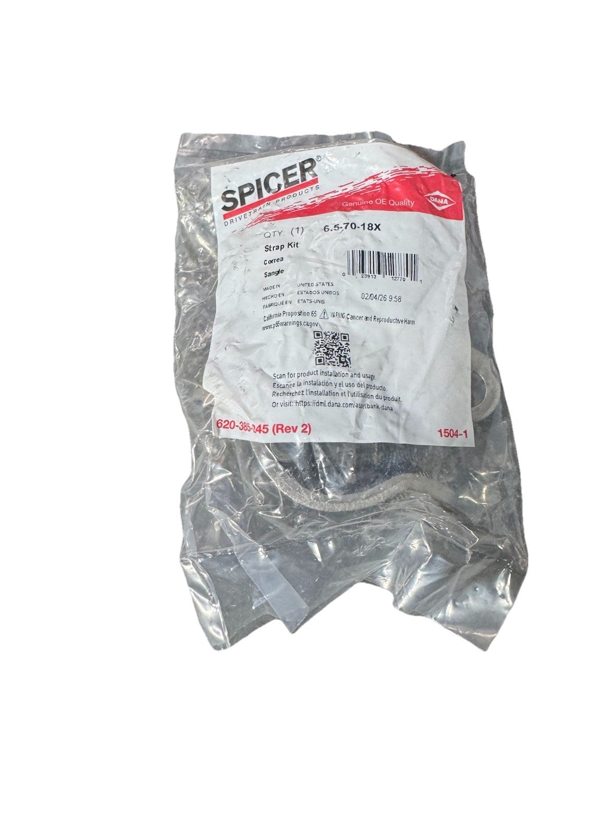 Spicer 6.5-70-18X Strap & Bolt Kit 1710 1760 1810 Series