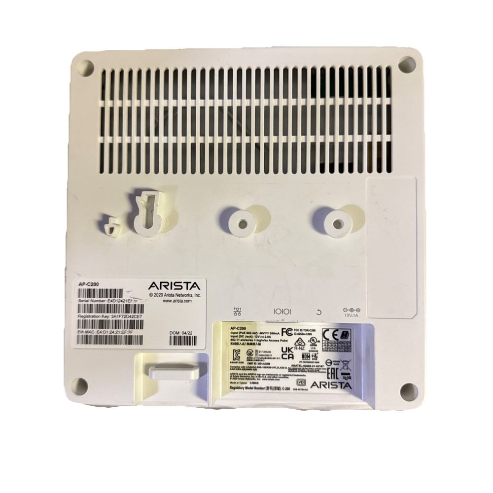 ARISTA AP-C200 DUAL AUDIO ACCESS POINT – a white plastic enclosure with a white plastic cover
