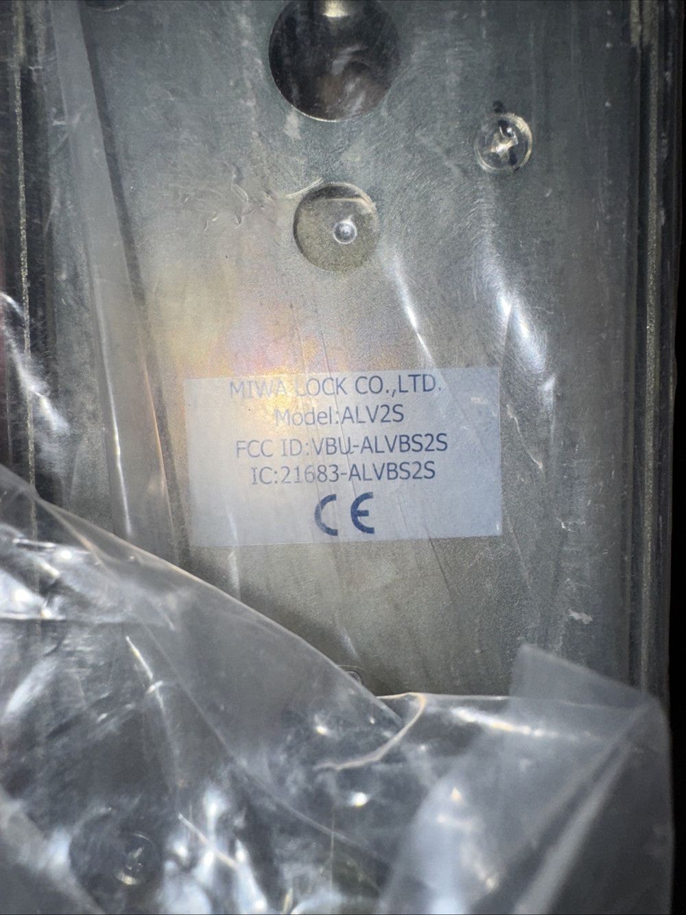 MIWA ALV2 SLIM TYPE RFID LOCK SYSTEM – a close up of a metal object with a label