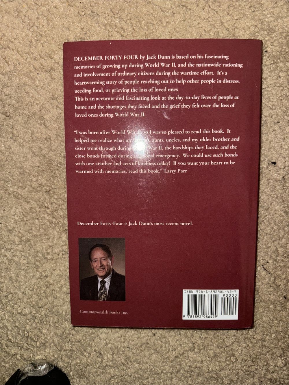 December Forty-Four, DaveyDooDeals – a book with a picture of a man on it